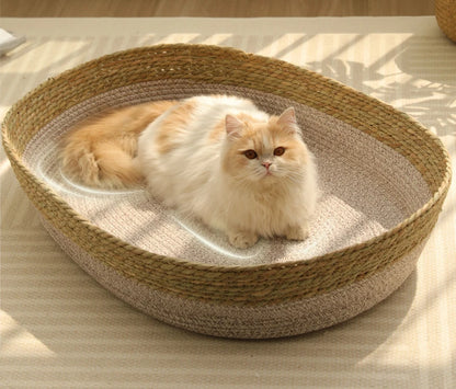 Panier en Rotin Luxueux pour Chat